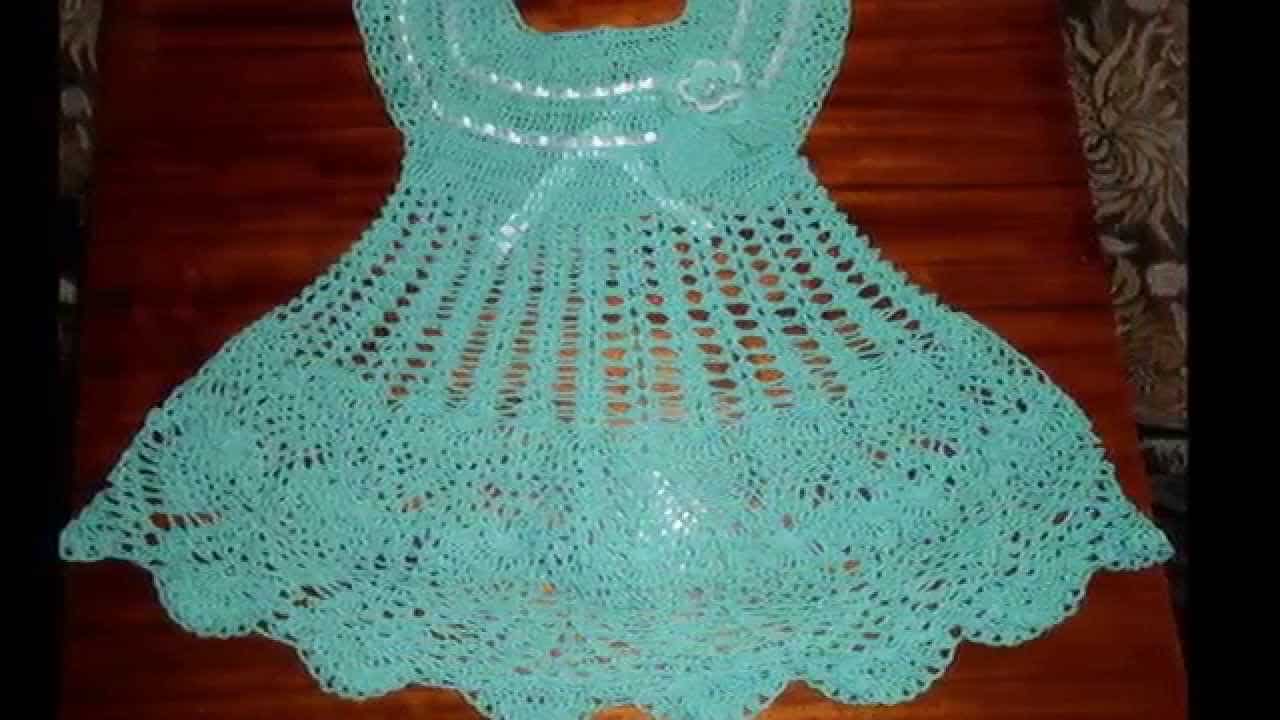 vestido para niña tejido a crochet 