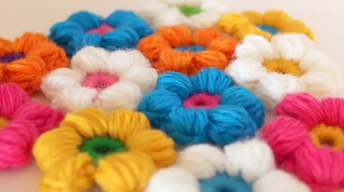 Flores Puff al Crochet