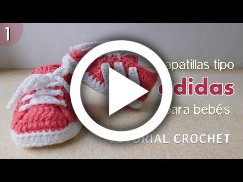 Composición Sumergir fuego Zapatillas Adidas a crochet para bebé (Parte 1 de 2) Alcrochet.com