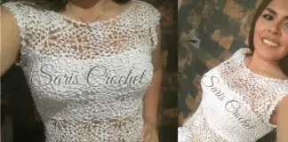 Blusa en crochet blanca