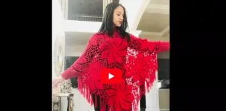 Poncho tejido en crochet