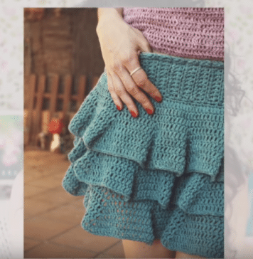 Falda con volados al crochet