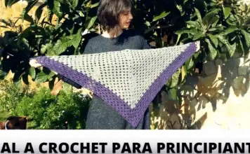 chal a crochet para mujer