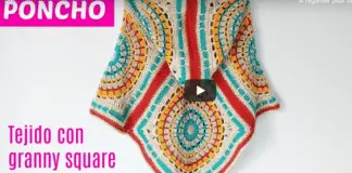 poncho crochet con capucha