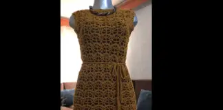 Vestido mostaza en crochet