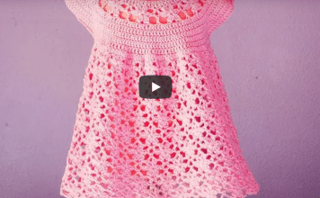vestido de flores de crochet